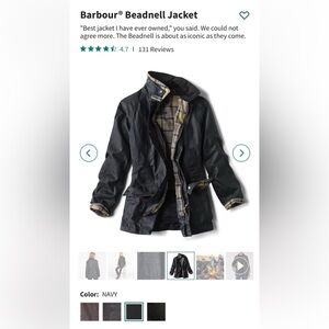 Size US6 women’s navy Barbour jacket